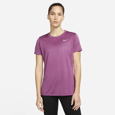 Shop Nike Dri-fit Legend Women's Training T-shirt In Light Bordeaux,white