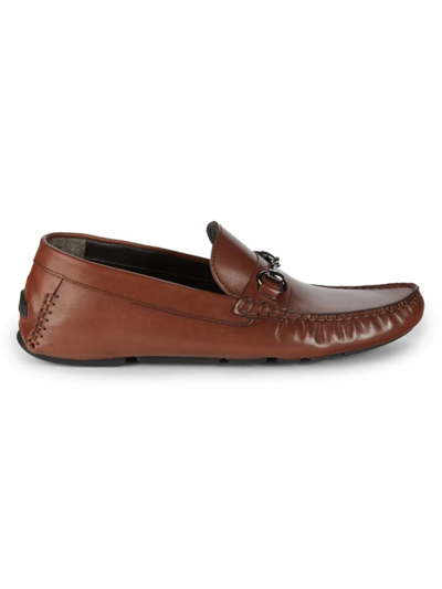 Shop To Boot New York Men's Men's San Bit Leather Driving Loafers In Cognac