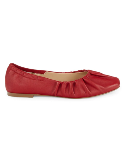 Shop Marc Fisher Ltd Women's Ophia Leather Ballet Flats In Dark Red