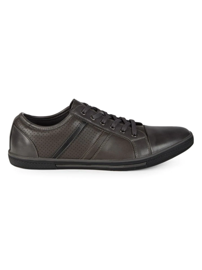 Shop Kenneth Cole Reaction Men's Caspian Low-top Perforated Sneakers In Dark Grey
