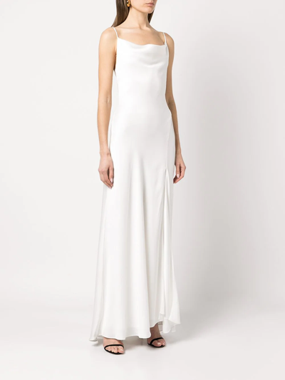Shop Jonathan Simkhai Finley Crepe Satin Gown In White