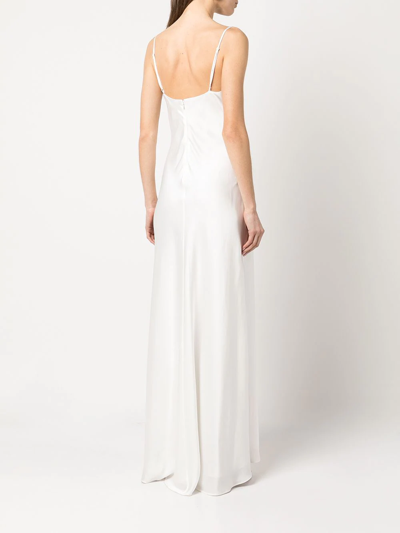 Shop Jonathan Simkhai Finley Crepe Satin Gown In White