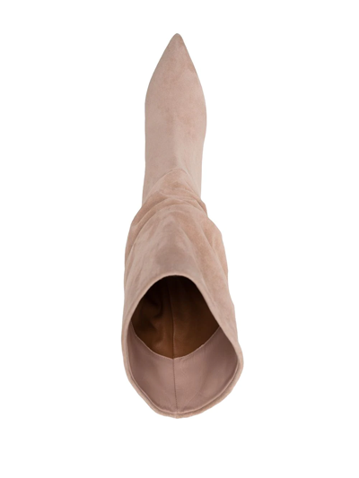 Shop Paris Texas Pointed-toe Slouchy Boots In Nude