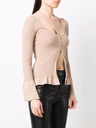 Shop Andreädamo Cut-out Detail Knit Jumper In Nude