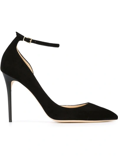Jimmy Choo Lucy 100 Black Suede Pointy Toe Pumps