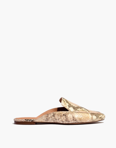 Madewell The Frances Skimmer Mule In Snake Embossed Leather In Blush Multi
