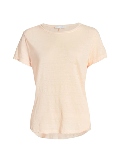 Shop Frame Women's Easy True Organic Linen T-shirt In Nude Pink