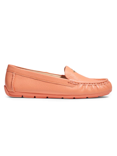 Shop Coach Women's Marley Leather Drivers In Tangerine