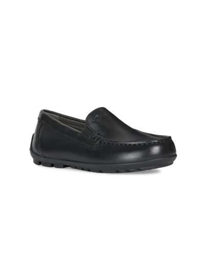 Shop Geox Little Boy's & Boy's Newfast Loafers In Black