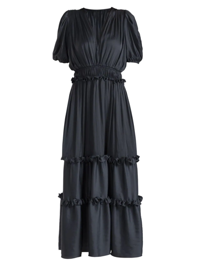 vintage ruched dress Norma Kamali Vintage pre-owned Ruched Strapless Midi Dress | Black