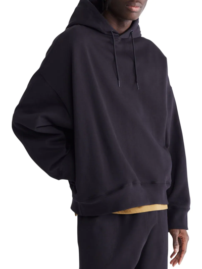 Shop Calvin Klein Men's Standards Fleece Hoodie Sweatshirt In Black Beauty