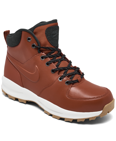 Shop Nike Men's Manoa Leather Se Boots From Finish Line In Rugged Orange/armory