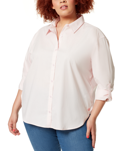 Shop Gloria Vanderbilt Plus Size Amanda Shirt In Pink Parasol