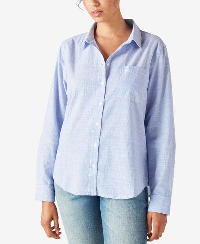 Lucky Brand Cotton The Boyfriend Button-down Shirt In Blue Multi