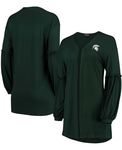 Shop Gameday Couture Women's Green Michigan State Spartans Offset Bubble Sleeve Cardigan