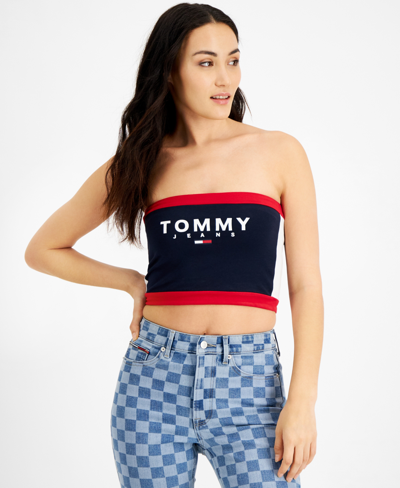 Tommy Jeans Color Block Bandeau In Navy | ModeSens