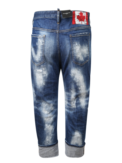 Shop Dsquared2 Cropped Distressed-effect Jeans In Blue