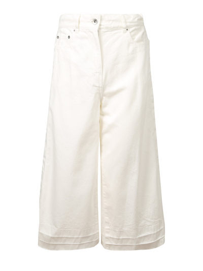 Shop Sacai Wide-leg Jeans In White