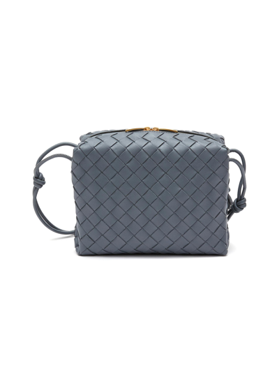 Shop Bottega Veneta ‘loop' Small Intrecciato Leather Crossbody Bag In Grey