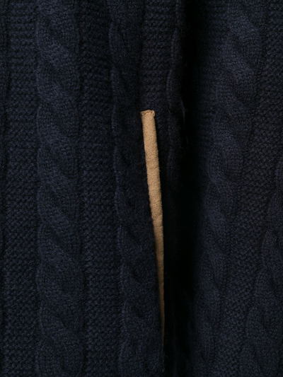 Shop N•peal Long Sleeve Cable Knit Sweater In Blau