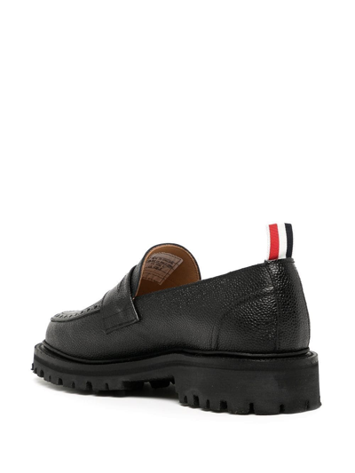 Thom Browne Grosgrain-loop Round-toe Loafers In Schwarz