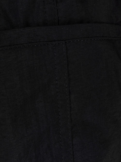 Ami Alexandre Mattiussi Logo-plaque Elasticated-waistband Shorts In Schwarz
