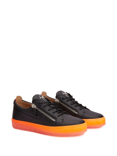 Giuseppe Zanotti Frankie Low-top Leather Sneakers In Schwarz