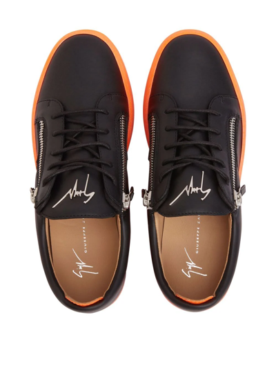 Giuseppe Zanotti Frankie Low-top Leather Sneakers In Schwarz