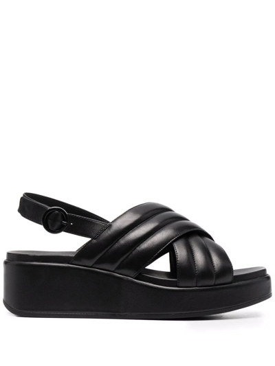 Shop Camper Misia Leather Sandals In Schwarz