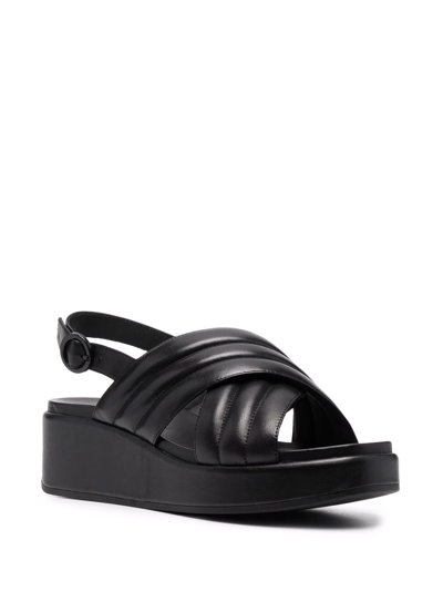 Shop Camper Misia Leather Sandals In Schwarz