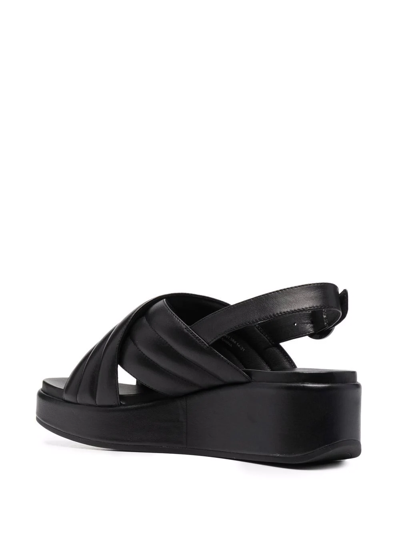 Shop Camper Misia Leather Sandals In Schwarz