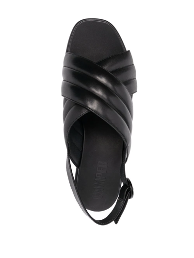 Shop Camper Misia Leather Sandals In Schwarz