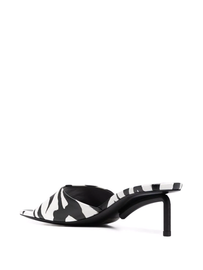Shop Off-white Allen Zebra-print Mules In Black
