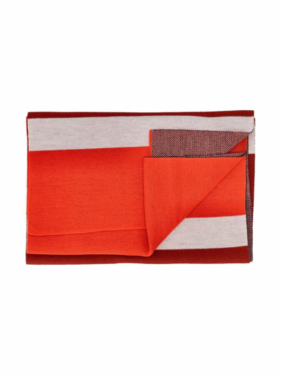 Shop Hugo Boss Colour-block Varsity Scarf In Orange