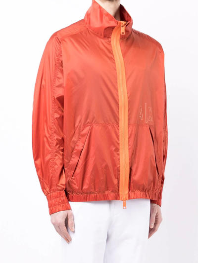 Shop Armani Exchange Zip-up Jacket In Orange