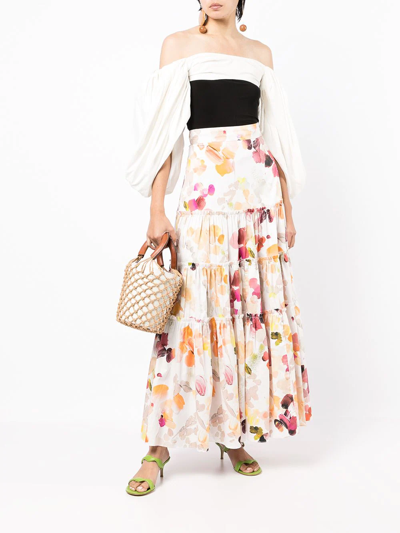 AJE FLORAL-PRINT TIERED SKIRT 