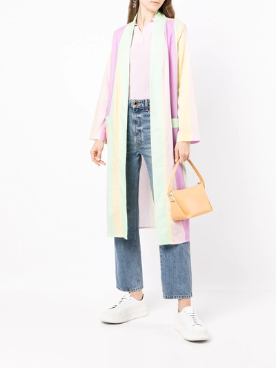 Shop Olivia Rubin Candy Stripe Tie-waist Robe Jacket In Multicolour