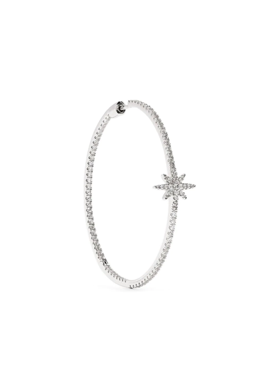Shop Apm Monaco Crystal-embellished Hoop Earrings In Silber