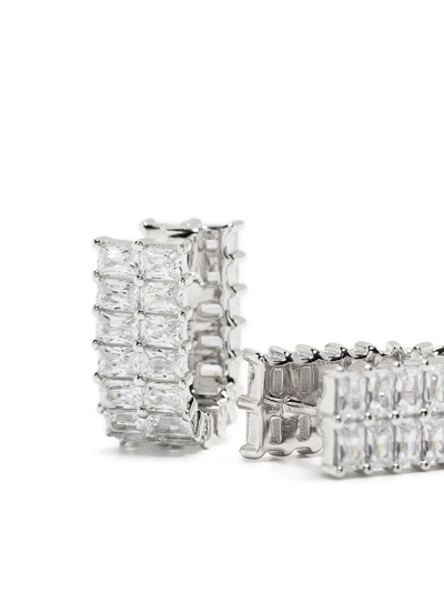 Shop Apm Monaco Crystal-embellished Clasp Earrings In Silber