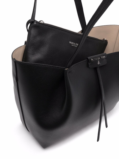 Shop Patrizia Pepe Pepe City Leather Tote Bag In Schwarz