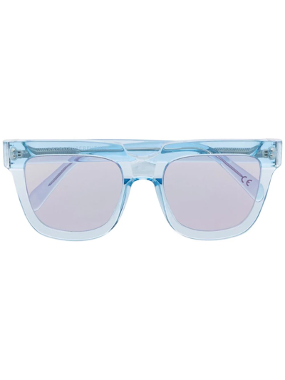 Retrosuperfuture Transparent-effect Oversize-frame Sunglasses In Blau