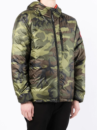 Shop Canada Goose Lodge Camouflage Hooded Jacket In Grün