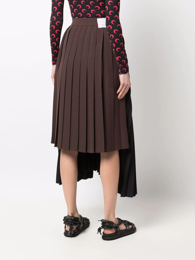 Shop Miharayasuhiro Asymmetric Pleated Skirt In Schwarz