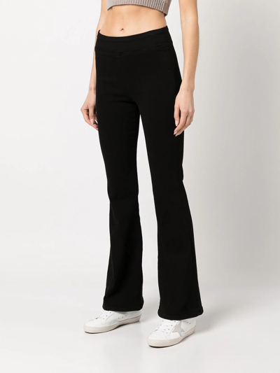 Frame Jetset Crop Mini Boot Pintuck Jeans Sheen Noir In Schwarz