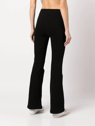 Frame Jetset Crop Mini Boot Pintuck Jeans Sheen Noir In Schwarz