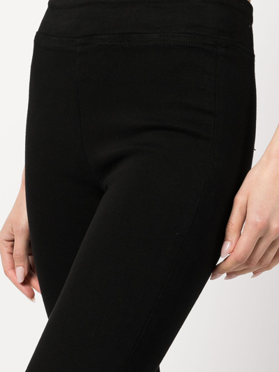 Frame Jetset Crop Mini Boot Pintuck Jeans Sheen Noir In Schwarz