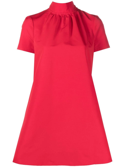 Shop Staud Mini Llana Dress In Red