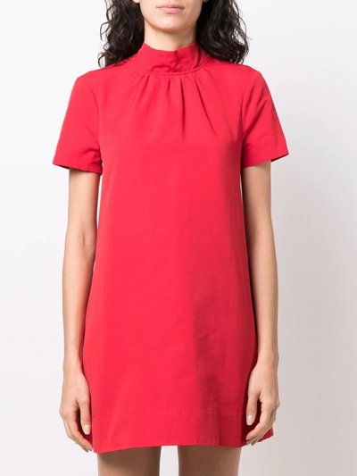 Shop Staud Mini Llana Dress In Red