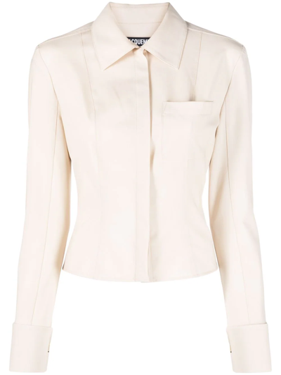 Shop Jacquemus Zip-fastening Shirt In Nude