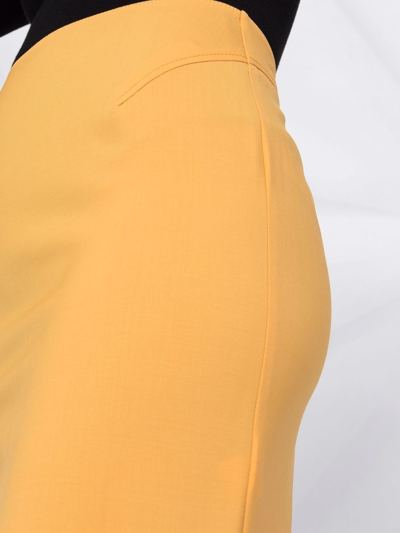 Shop Jacquemus Classic Pencil Skirt In Orange